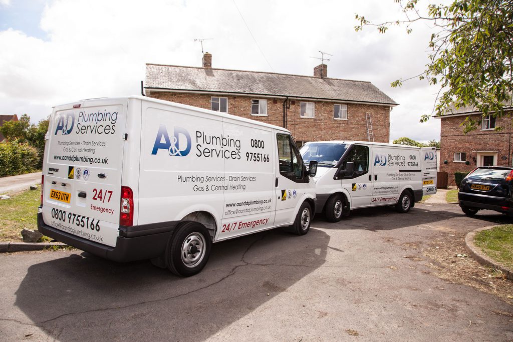 A&D Plumbing Services Vans unloading